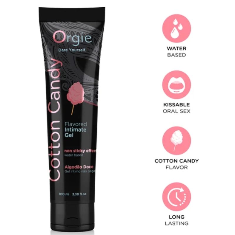 ORGIE - LUBE TUBE COTTON CANDY GEL ÍNTIMO BESABLE BASE AGUA 100 ML