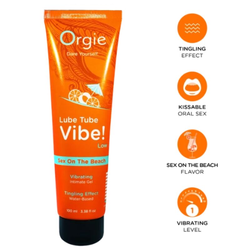 ORGIE - LUBE TUBE VIBE! SEX ON THE BEACH GEL ÍNTIMO BESABLE EFECTO HORMIGUEO SUAVE 100 ML