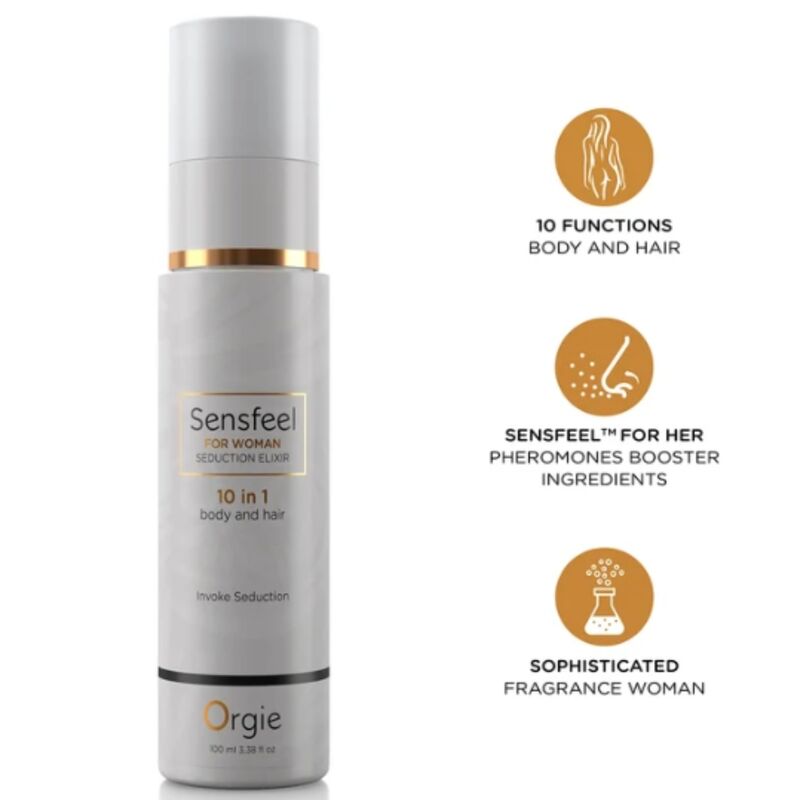 ORGIE - SENSFEEL FOR WOMAN SEDUCTION ELIXIR 10 EN 1 CUERPO Y CABELLO 100 ML