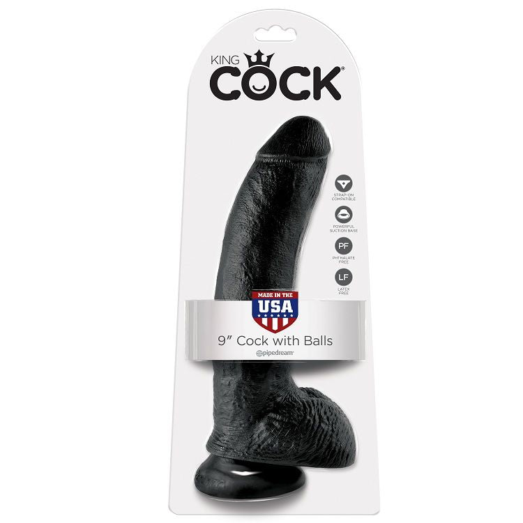 KING COCK - PENE REALISTICO NEGRO 22.9 CM