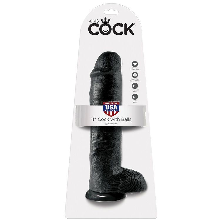 KING COCK - PENE REALISTICO NEGRO 28 CM