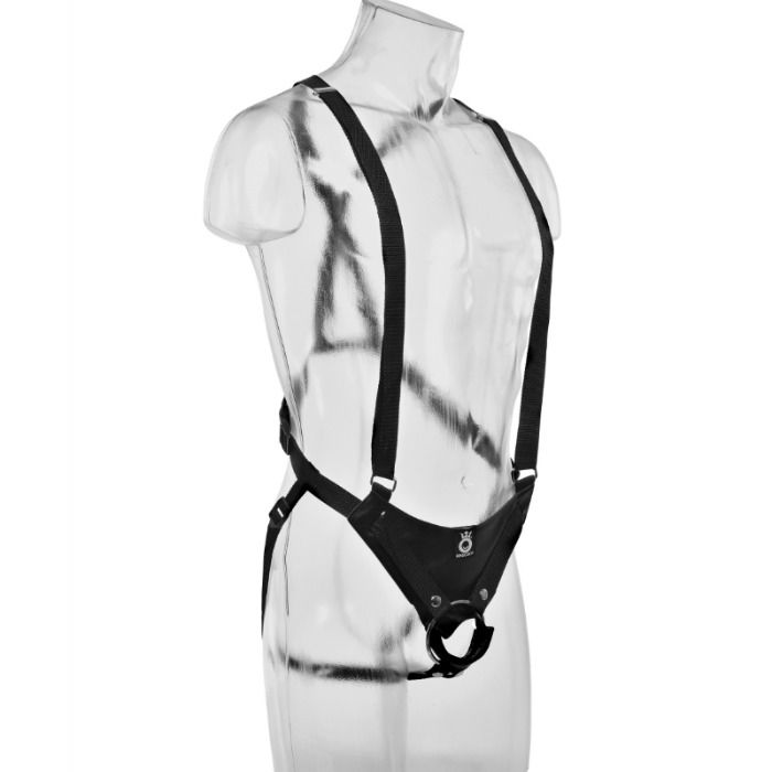 KING COCK - STRAP-ON CON DILDO HUECO 25.5 CM Y TIRANTES NEGRO