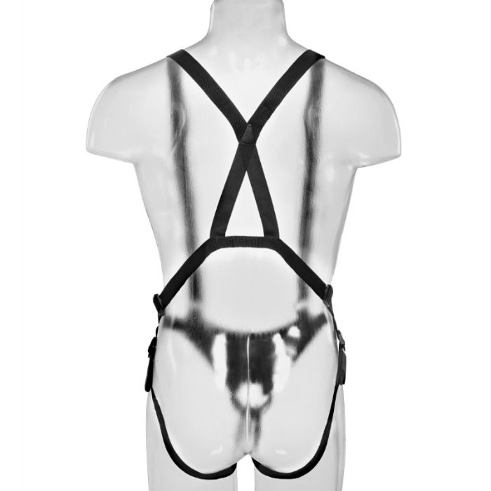 KING COCK - STRAP-ON CON DILDO HUECO 25.5 CM Y TIRANTES NEGRO
