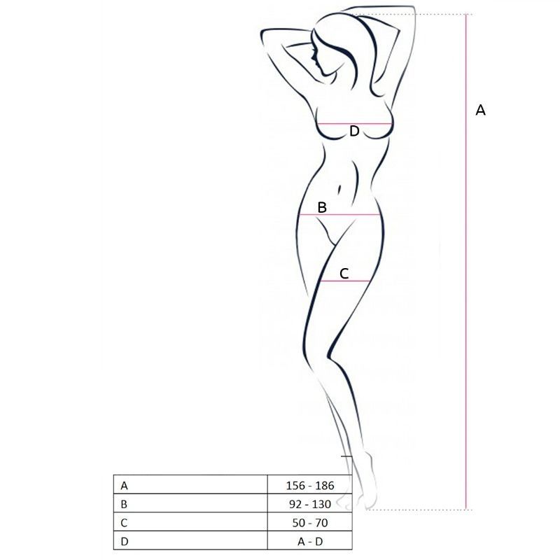 PASSION - WOMAN BS047 BODYSTOCKING ROJO TALLA ÚNICA