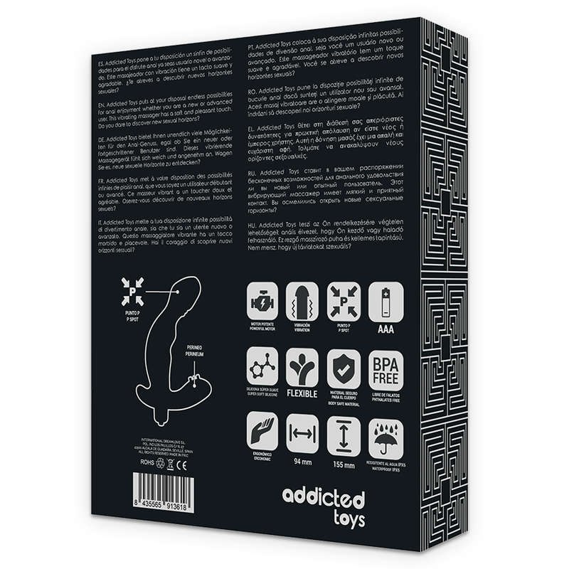 ADDICTED TOYS - ESTIMULADOR ANAL PRÓSTATA REALISTIC SILICONA P-SPOT VIBE